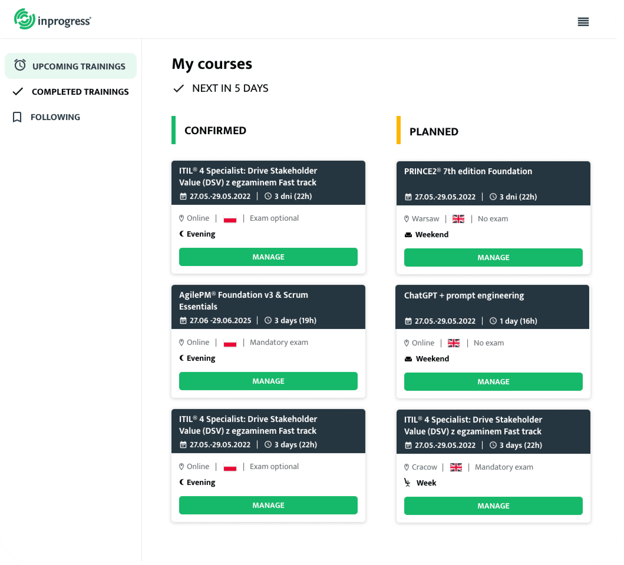 Aplikacja Inprogress